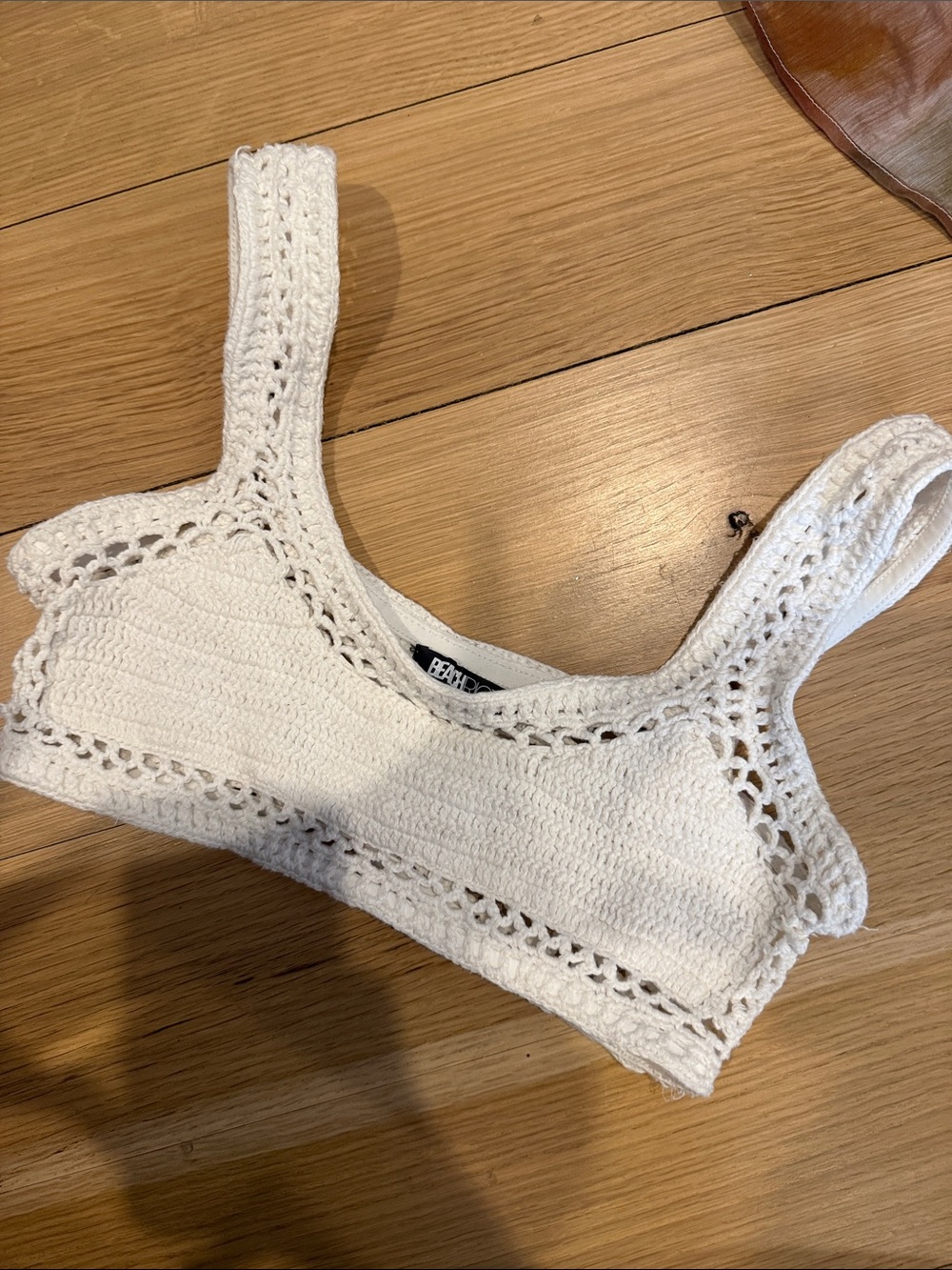 Beach Riot White Crochet Bikini Top